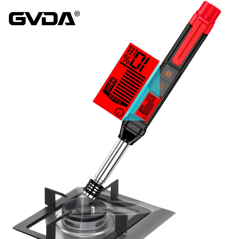 GVDA Portable Combustible Gas Leaking Detector Natural Methane Propane Gas Analyzer Flexible Probe Sound Screen Alarm Detector