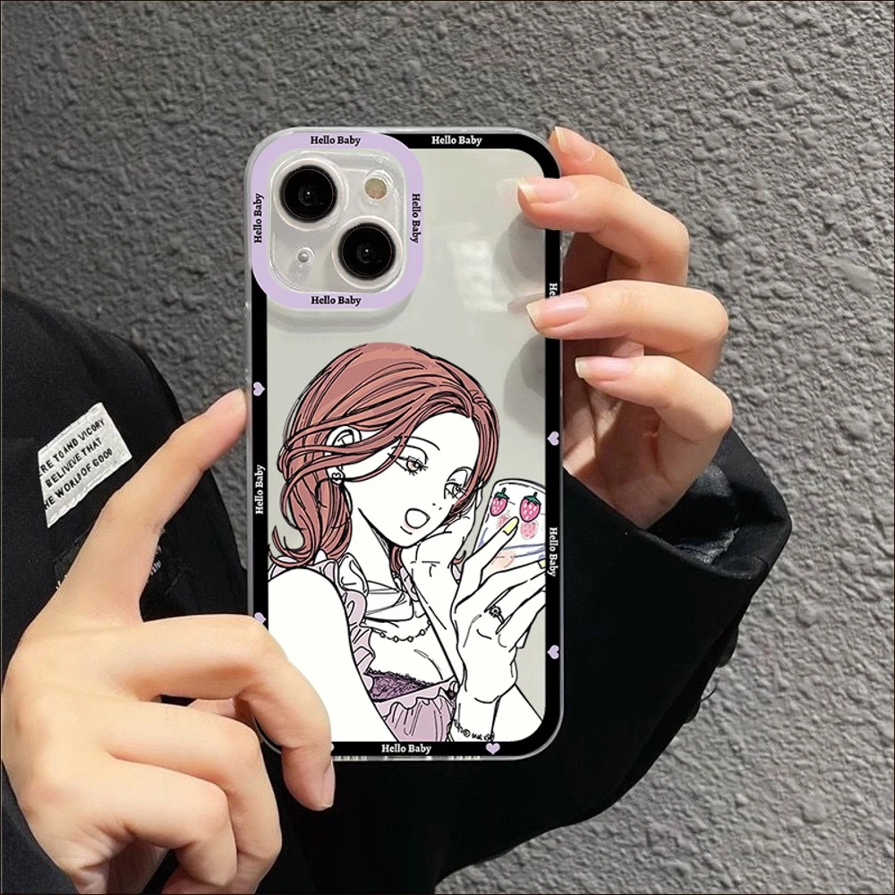 Cute Japanese Anime Nana Osaki Phone Case For iPhone 15 14 13 12 11 Pro Max XSMAX X XR 15Plus Luxury Clear Angel eyes Soft Cover