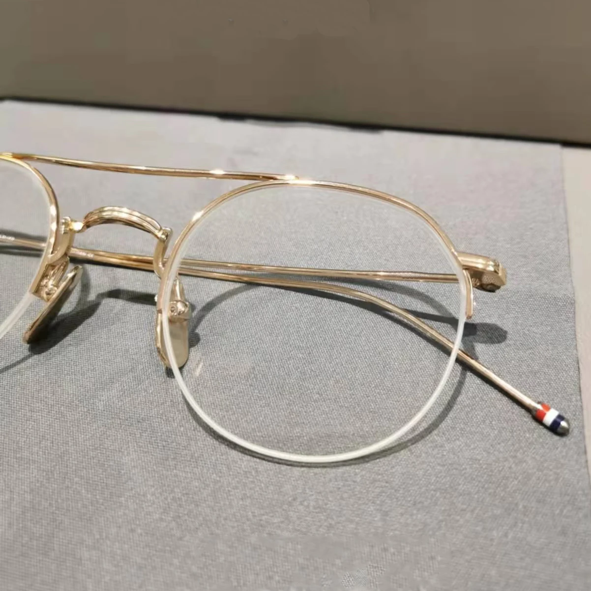 New York Fashion Pilot Men Glasses Frame TBX903 Titanium Ultralight Top Quality Women Double Beam Eyeglasses Half Rim Spectacles