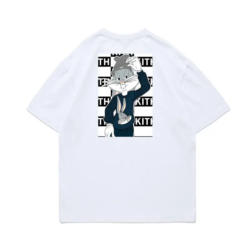 

Co Branded Trendy American Style Minimalist Summer Pure Cotton Loose Fitting Niche Men's and Women's Loose Short Sleeves