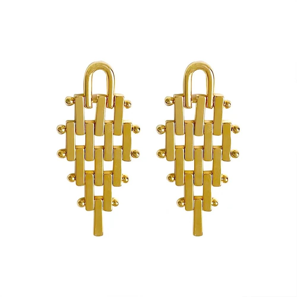 kshmir 2023 Geometric metal splicing earrings exaggerated trapezoidal pendant women\'s earrings accessories gift