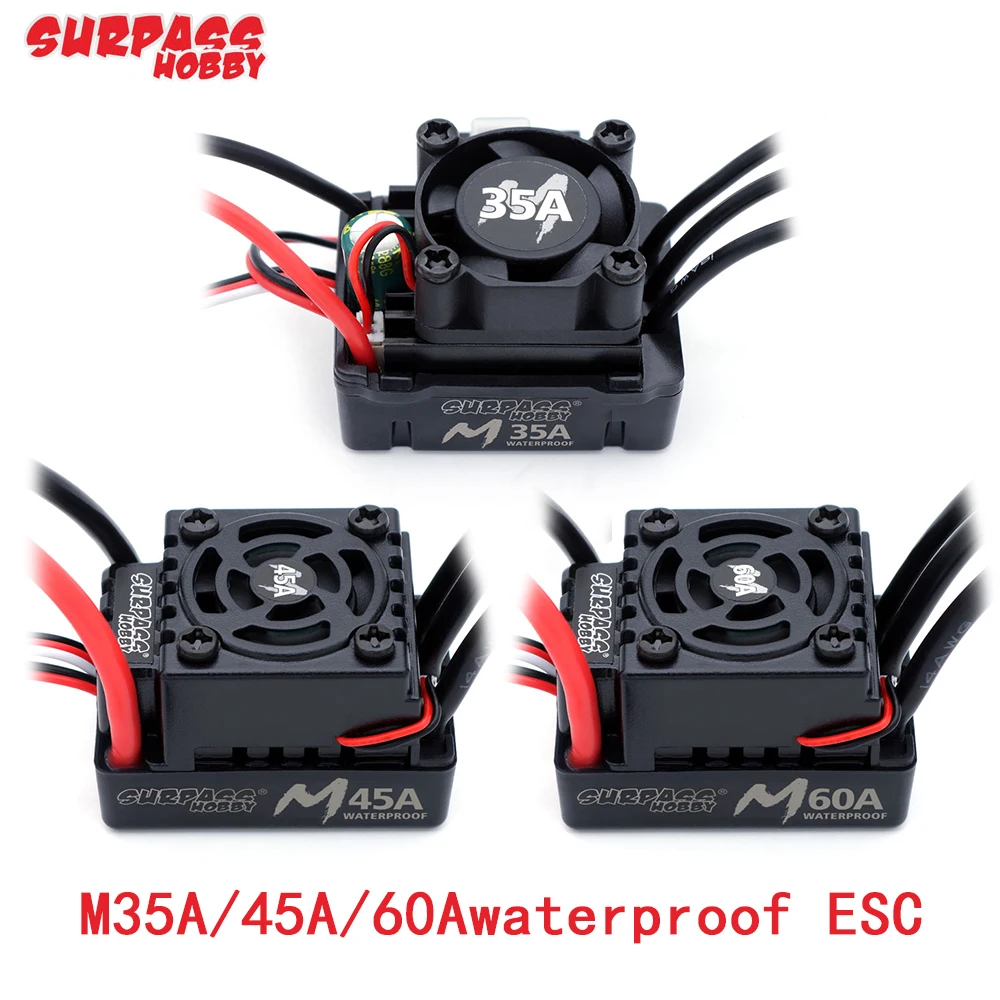 SURPASS-HOBBYM35A M45A M60A ESC 2-3S Built-in Waterproof BEC Speed Regulator Suitable For 1/10 1/12 1/14 1/16 1/18 Toy Cars