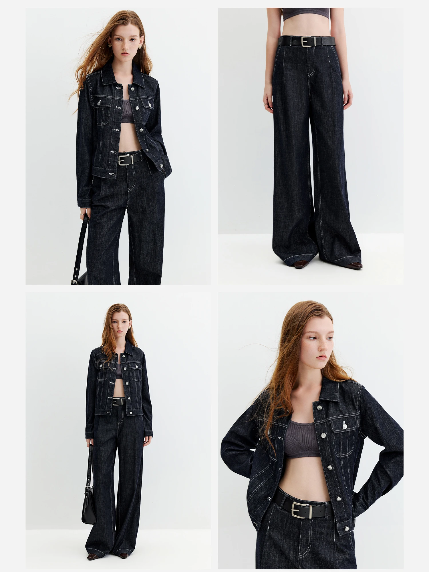 FSLE【Premium Series】Vintage Y2K Denim Jacket Jeans Set Slim Trucker Coat Straight Leg Jeans Co-ord for Retro Street Chic Style 89 S9cd7a9506d094f94afe2dd8c3cadd231L