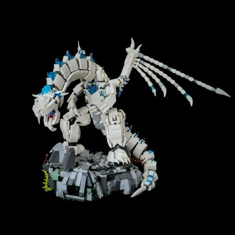 

888PCS MOC Merphistophelin Elder Dragon in Monsterss Hunteres DIY Model Building Blocks Educational Toy for Kids Birthday Gift