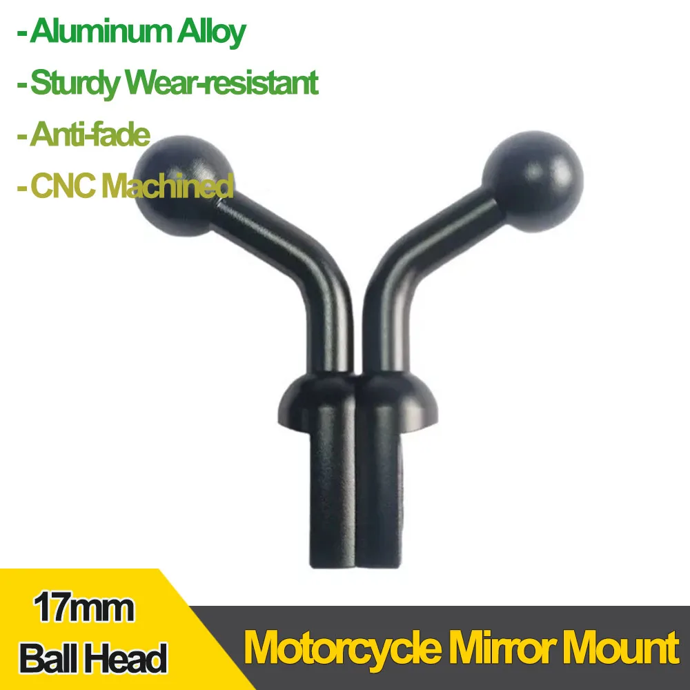Motorcycle Rearview Mirror Fixed Base 17mm Offset Ball Head Aluminum Alloy Phone Holder Bracket Accessories