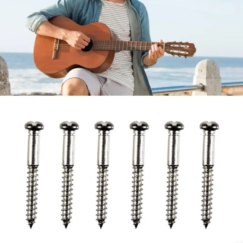 Stainless Steel Guitar Lock Screws with Antislip Grooves for Quick Adjustments 