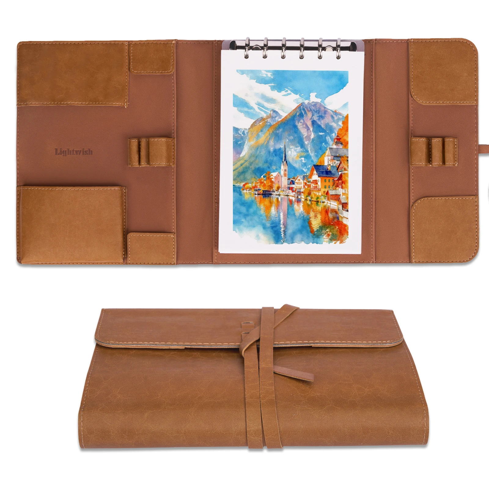 LIGHTWISH Watercolor Pad A5 20 Sheets 100% Cotton 300g Paper Detachable with Backing Board All-in-One Travel Watercolor Journal