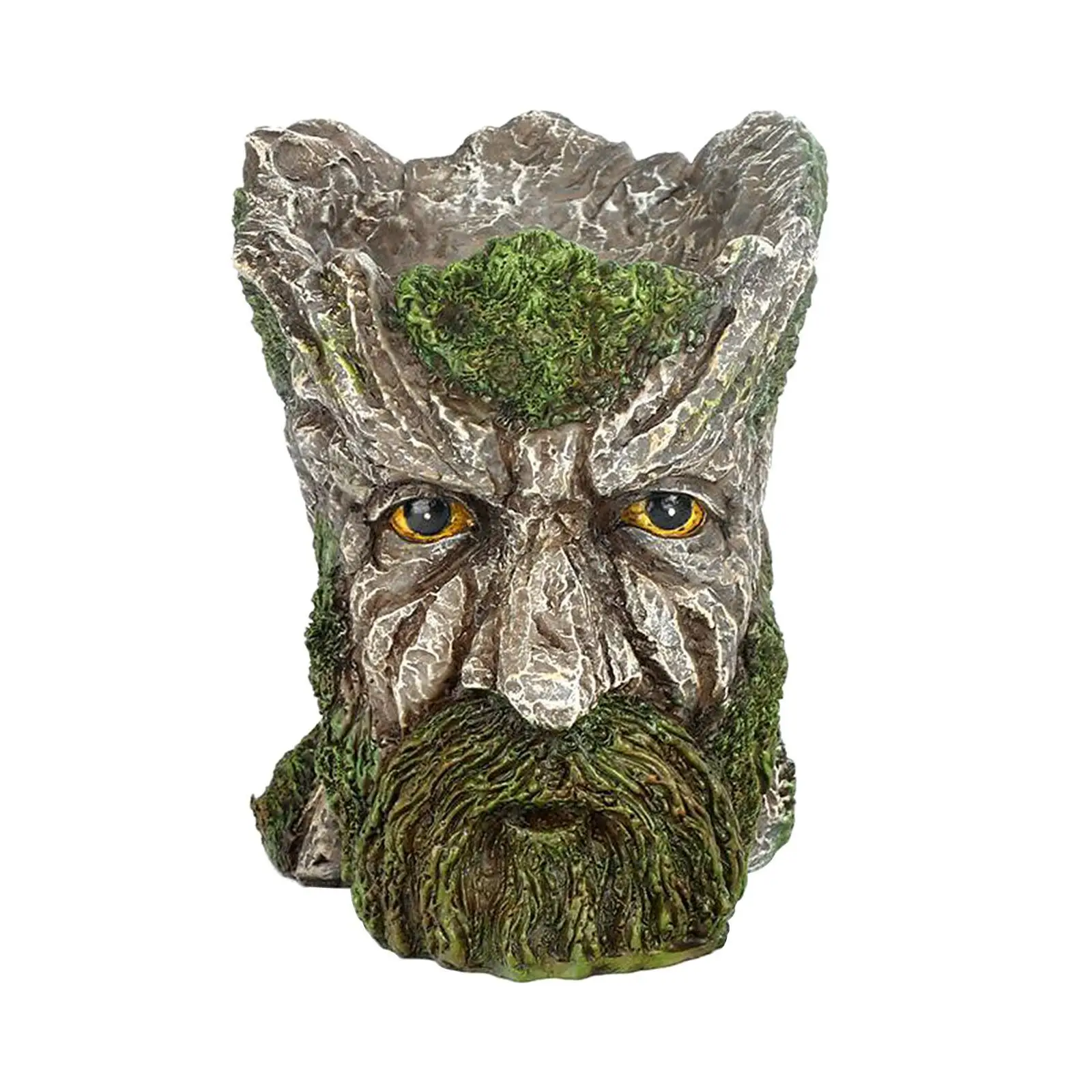 Planter Indoor Plant Pots Resin Old Man Planter Flowerpot Pen Holder with Drainage Hole Large Opening for 5.5 inches Plants