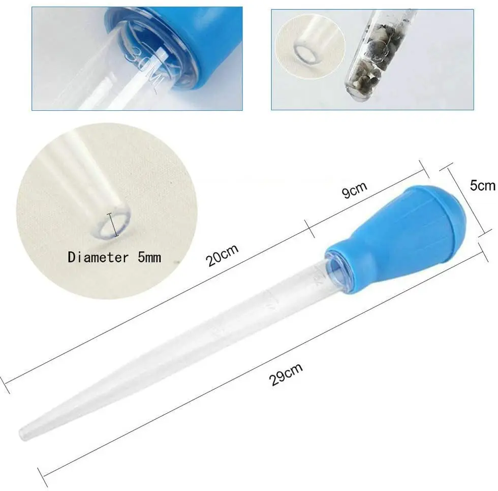 Fish Tank Water Changer Droppers Pipette Feeder Waste Cleaner and Curved Tweezers Feeding Tongs for Aquarium Aquatic Plants