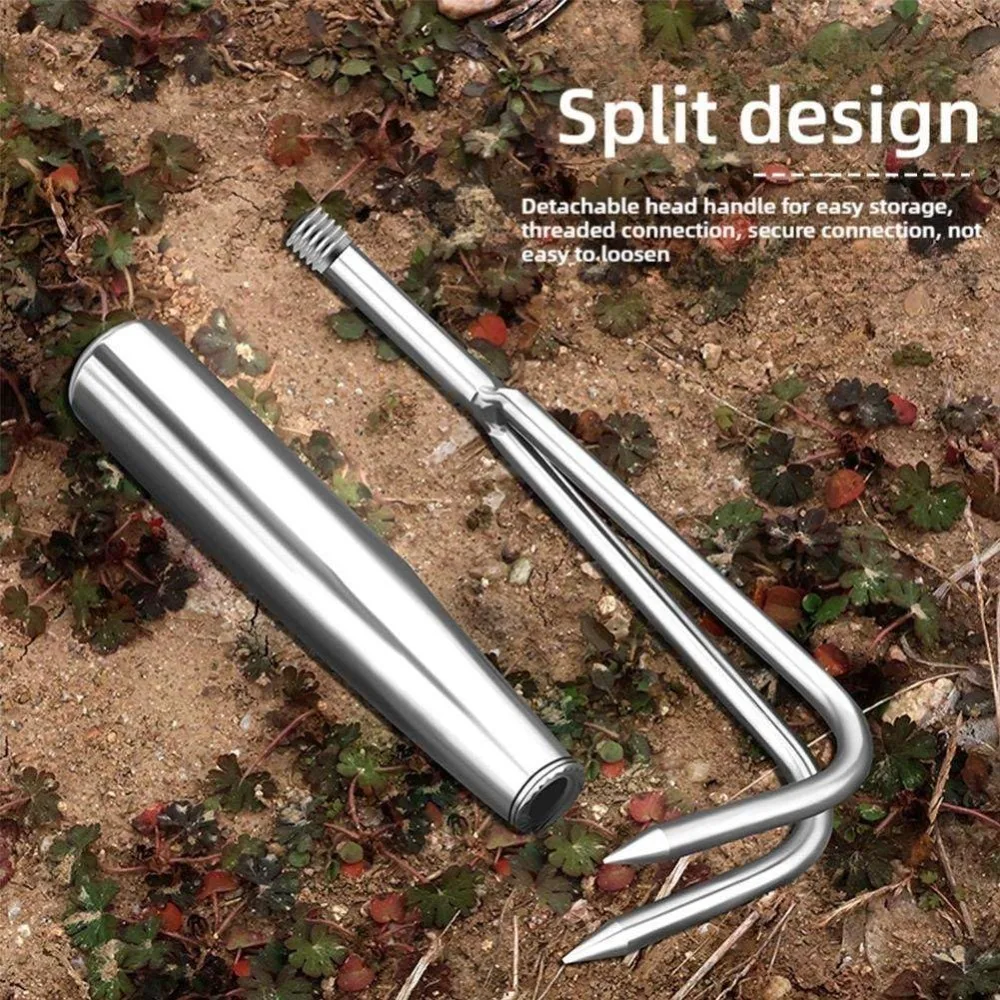 

Stainless Steel Weed Puller Upgrade 2-7 Teeth Hand Rake Garden Tool Small Steel Claw Forged Weed Puller