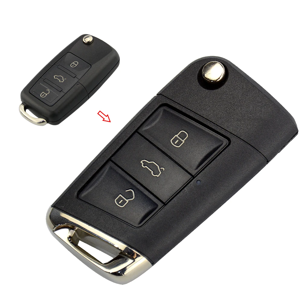 OkeyTech New For VW Golf 4 5 Passat b5 b6 polo Touran For Seat Skoda Modified 3 buttons Modified Folding Car Key