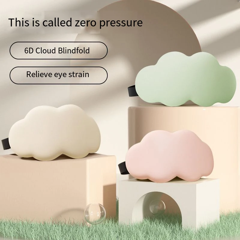 Skin-Friendly 6D Cloud Sleep Eye Mask Ultra Breathable 3D Blackout Eye Shade Soft Nap Blindfold for Men Women Daily Use