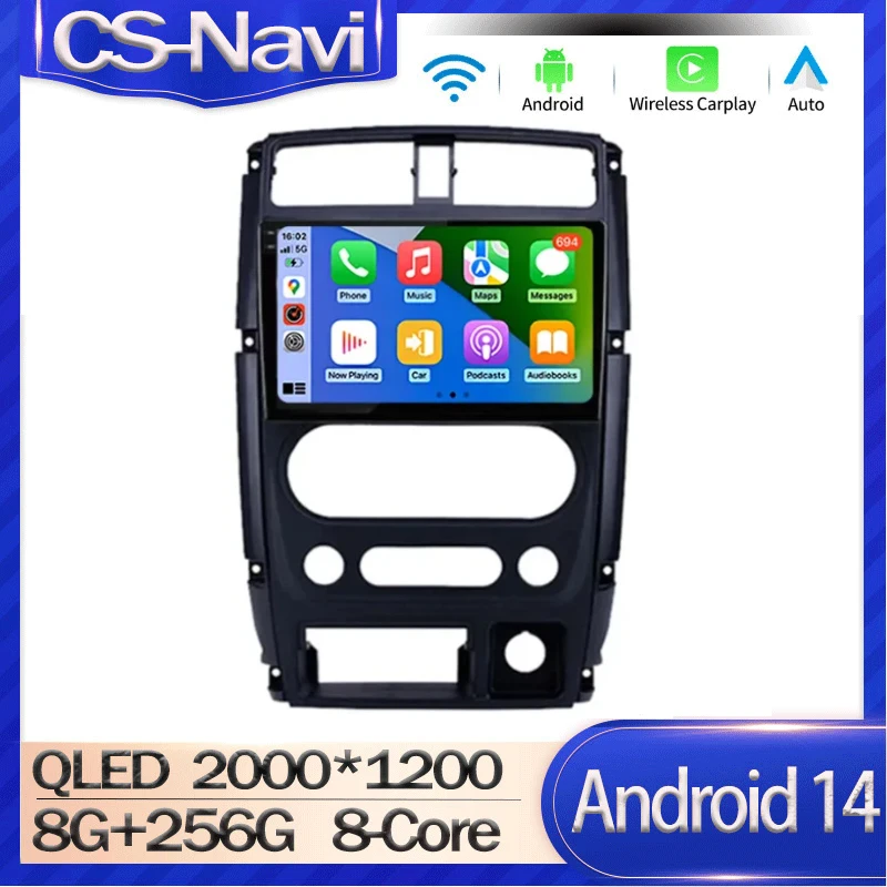 Android 14 For Suzuki Jimny 2007 - 2012 Car Radio Stereo Multimedia Video Player Navigation GPS Wireless Carplay 4G WIFI 2 din