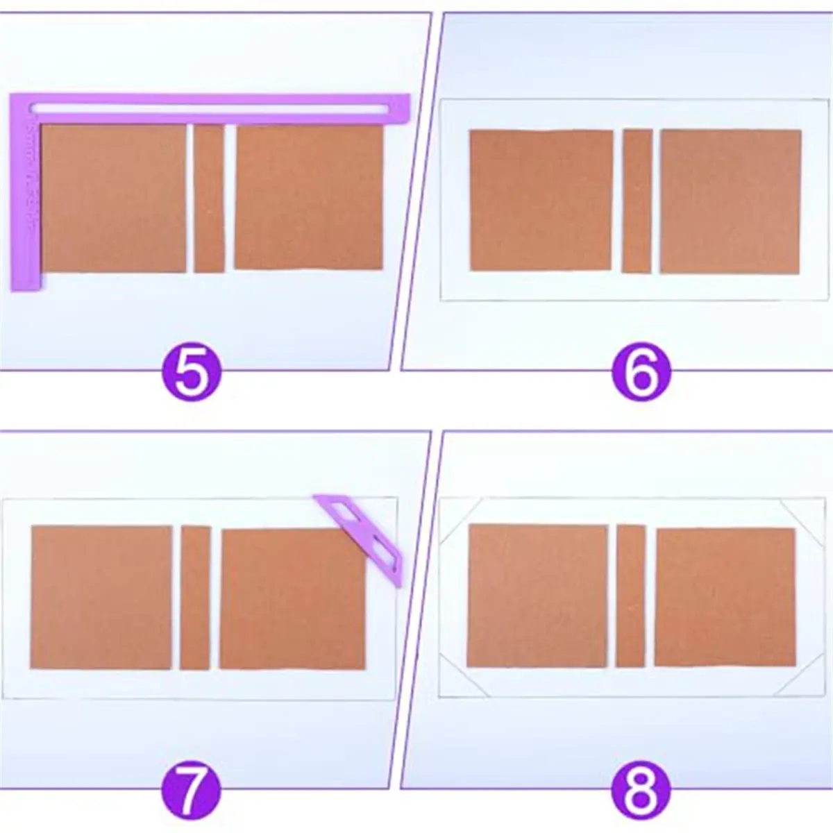 6PCS Book Binding Tool, Easy Scrapbooking Tools Kit, L Ruler + I Ruler + T Ruler + Corner Miter + Eyelet Guiding