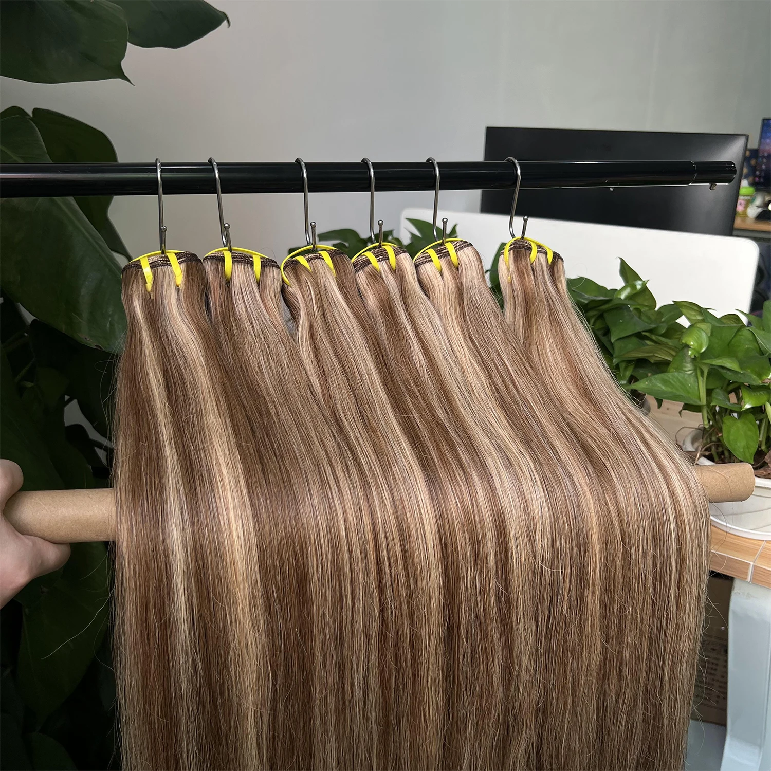 SWANEE Highlight Bundles Straight Human Hair Bundles Raw Hair P4/27 Colored Ombre Honey Blonde Bundles Vietnamese Hair Extension