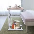 Adjustable Height Overbed Bedside Table Rolling Overbed Table Sofa Laptop Desk