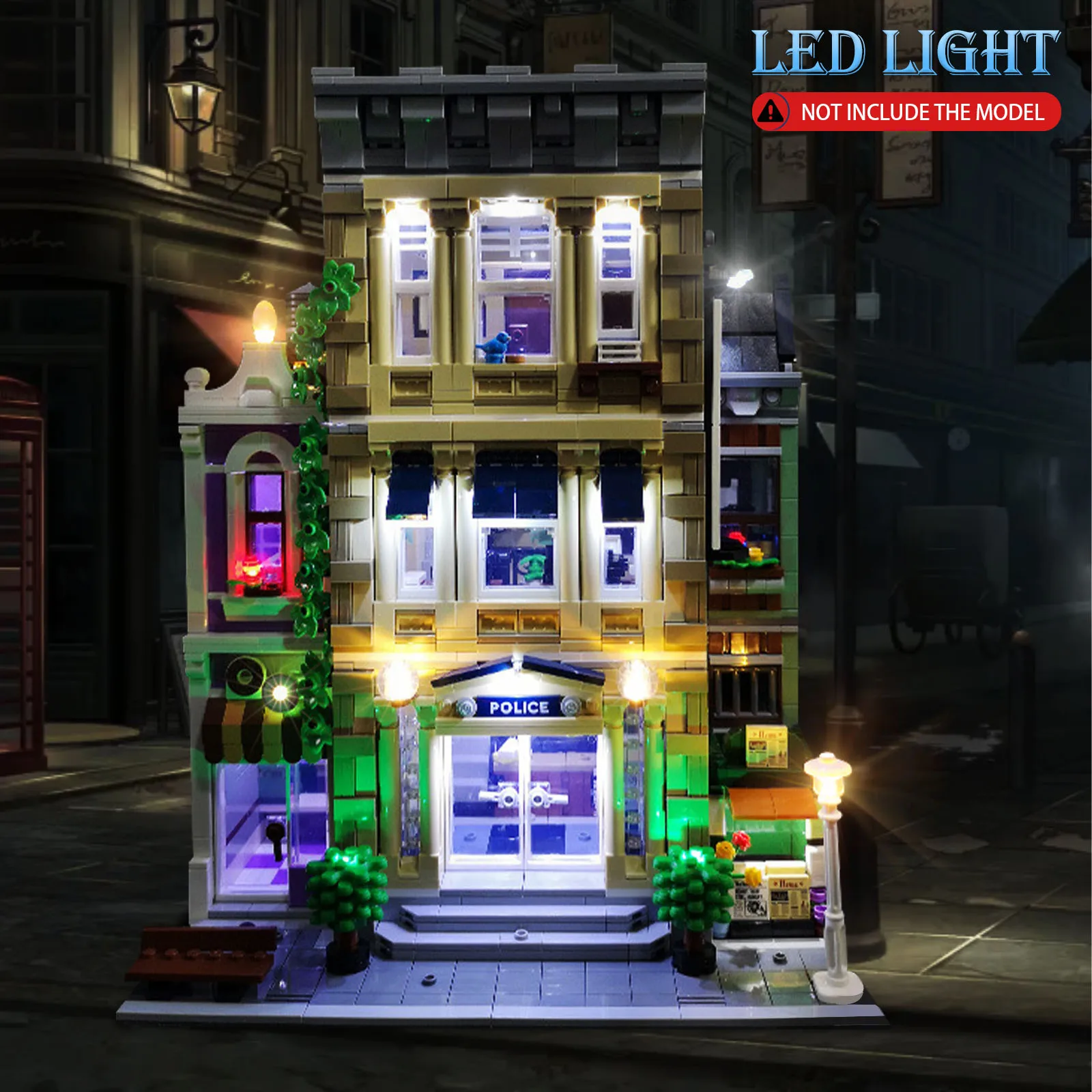 LYBMTWF Kit de iluminación LED para 10278, compatible con el modelo de bloques de construcción de estación de policía Creator Expert, no incluye el modelo