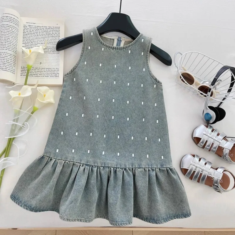 

Girls Dresses summer 2025 children Denim Vest Dress Princess Party Clothing for Baby Girl Outfit Kids Fashion Costume Dress 8Y