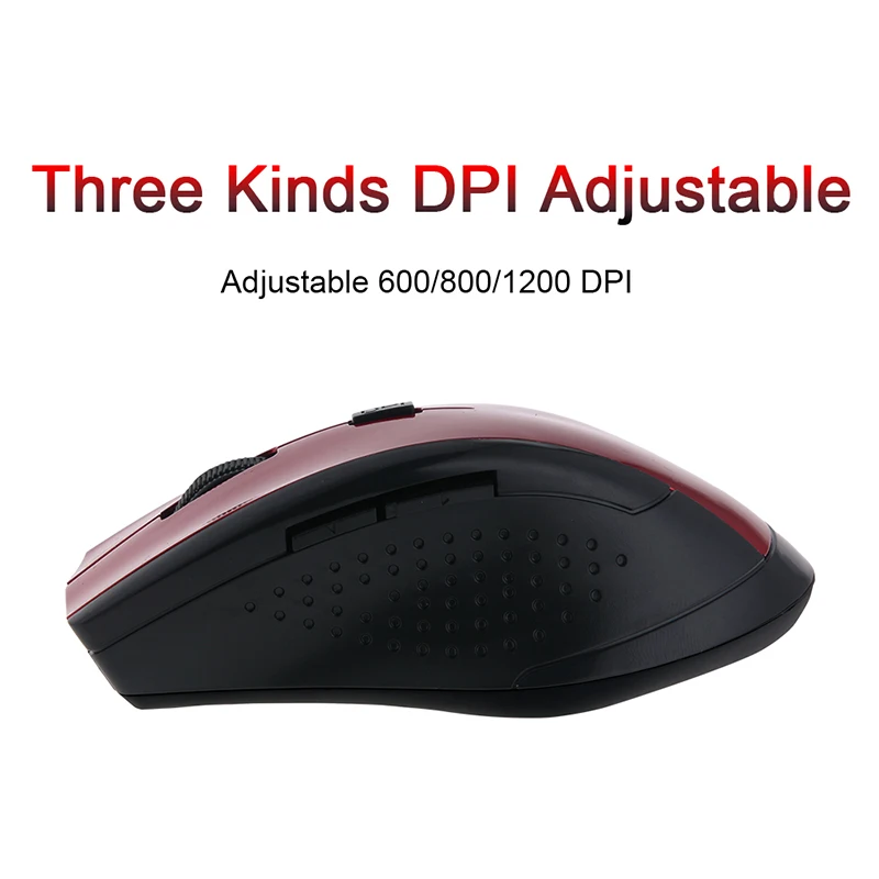 PC Computer Gaming Mouse Supports 600/800/1200 DPI, 2.4GHz Wireless Mouse for Desktop/Laptop, for Windows 7/XP/Vista/98/2000