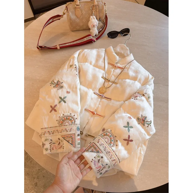 

Элитная хлопковая куртка большого размера в новом китайском национальном стиле для женщин, осенне-зимняя новинка, модный повседневный стиль