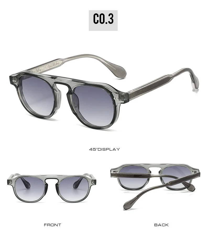 2026 Neue Runde Sonnenbrille mit Nieten-Detail – Acetatrahmen mit Nieten, Coole Streetstyle Ins Trendige Sonnenbrillen für Herren & Damen – Detail 9