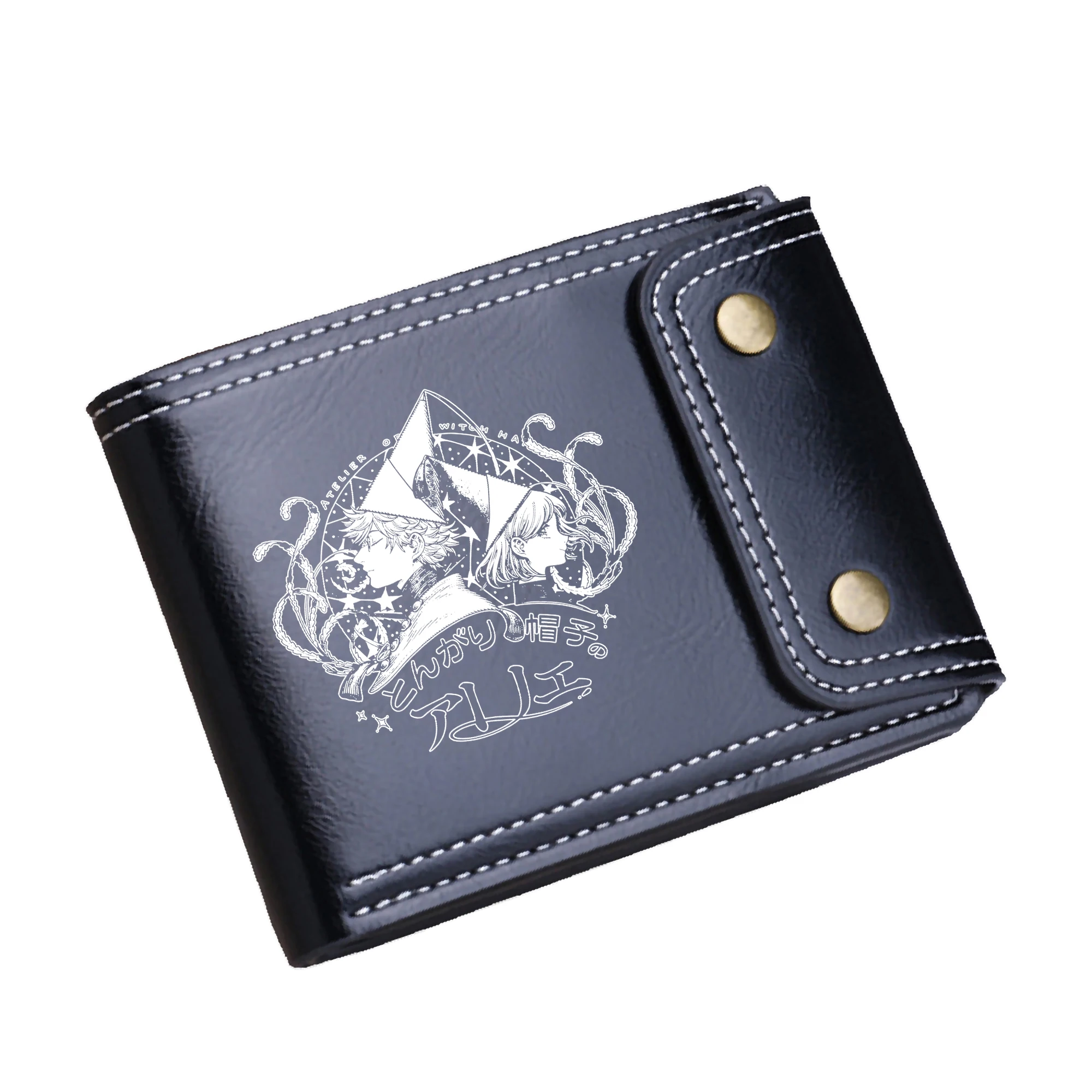 Witch Hat Atelier Men Luxury Short Wallets Card Holders PU Leather Coins Purses Cartoon Printed Money Bags Boys Cash Clutch Bags