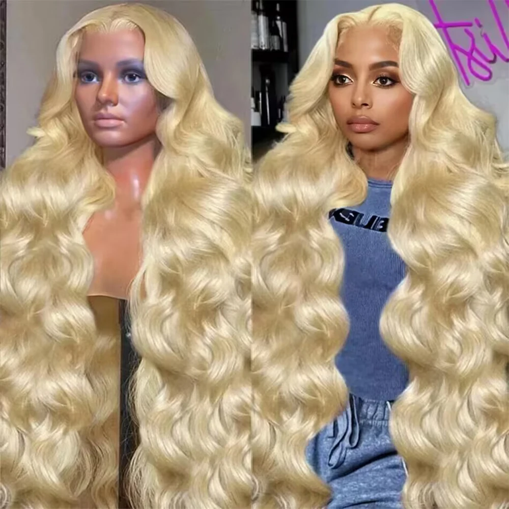 613 Blonde Body Wave Lace Front Wig - 46 Inch 613 Honey Blonde Body