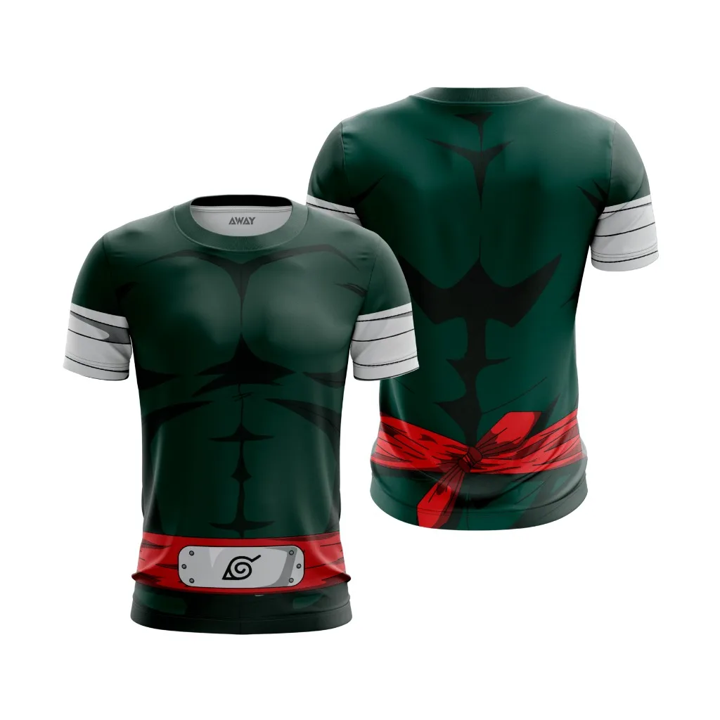 Naruto Rock Lee Cosplay T-Shirt Adult Kids Anime 3D Printed T-Shirt Family Summer Breathable Quick-drying Fitness Sportswear