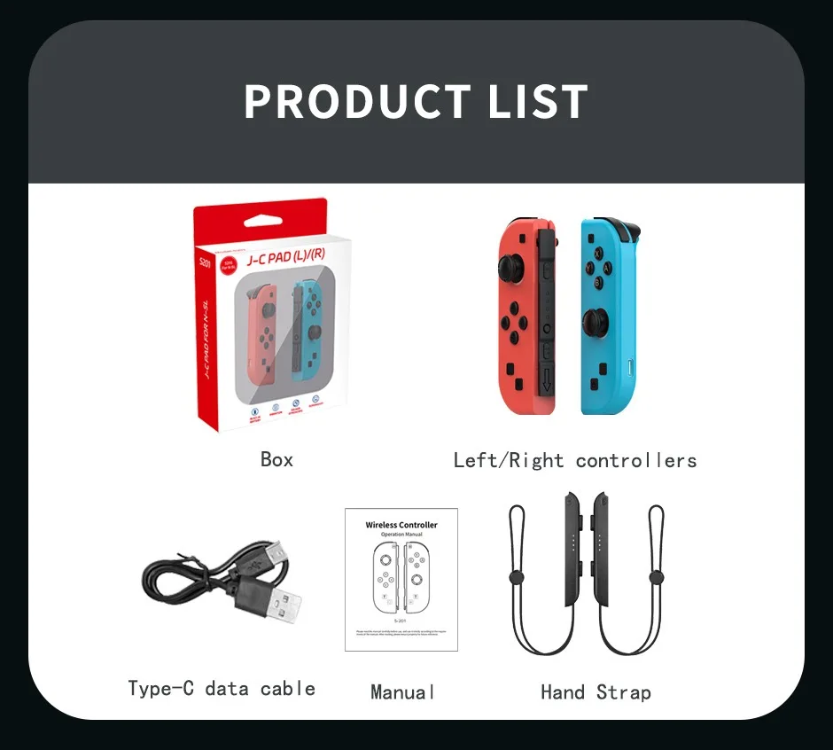 Многоцветная ручка для Nintendo Switch 6-осевой гироскоп беспроводная игровая двойная вибрация контроллер Joycons Фото №4