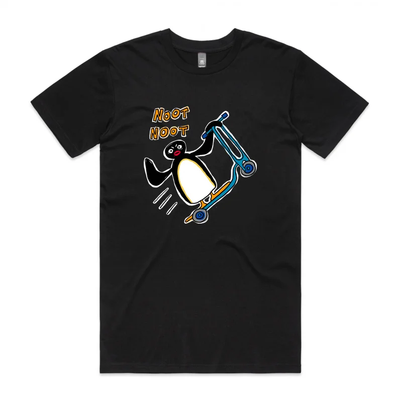 

0330 Noot Noot Pingu Meme Gift t shirt for men Funny cartoon Graphic Clothes 100% cotton printed Y2K clothing Large size tee