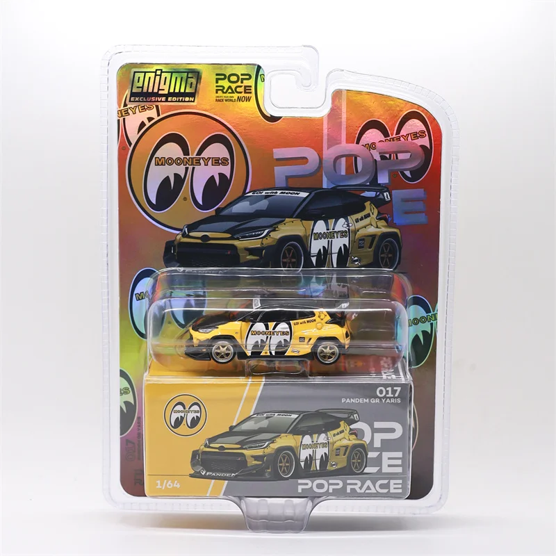Enigma x Pop Race 1:64 GR Yaris Pandem Rocket Bunny Mooneyes Blister Card Version ordinary / chase Diecast Model Car