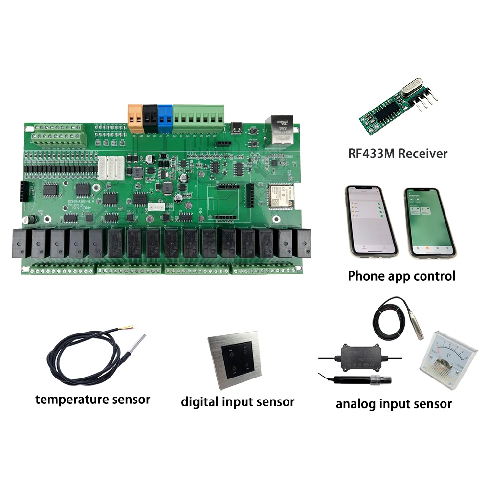 KC868-A16S 16CH ESP32 Relay Board Ethernet Wifi Switch MQTT TCP HTTP ESPhome Smart Home Assistant Tasmota 2/4G RTC DS3231 Module