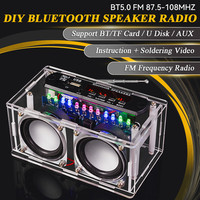 DIY Bluetooth Speaker Kit with FM Radio 87.5-108MHZ DIY Soldering Project Practice Electronic Kit Solder Assembly U Disk TF