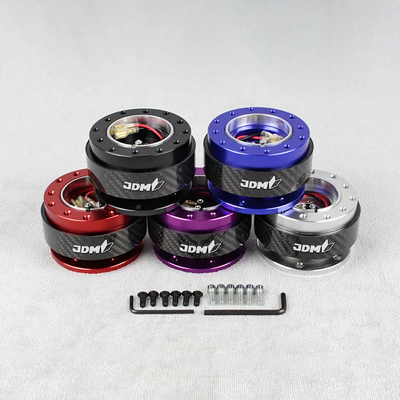 

Carbon Fiber Steering Wheel Quick Release JDM Racing Universal Qucik Release Snap Off Boss Kit
