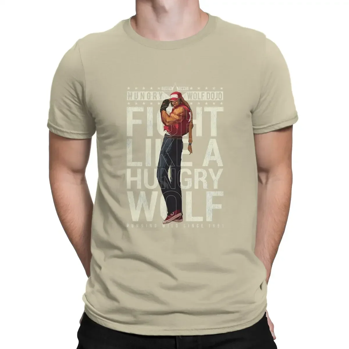 Hungry Wolf Dojo Gym Classic  Funny 100% Cotton Tees The King of Fighters Game T Shirts O Neck Tops   Idea Men's T-Shirts Sale