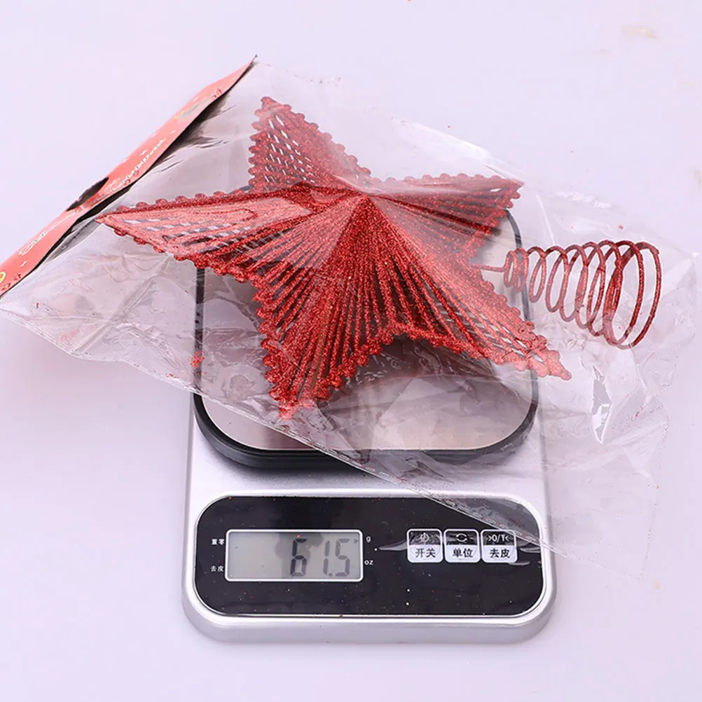 Ster Kerstdecoratie Ijzerdraad Glitter Kerst Treetop Ornament Voor Holiday Party Home Decor Kerstboom Topper Metaal