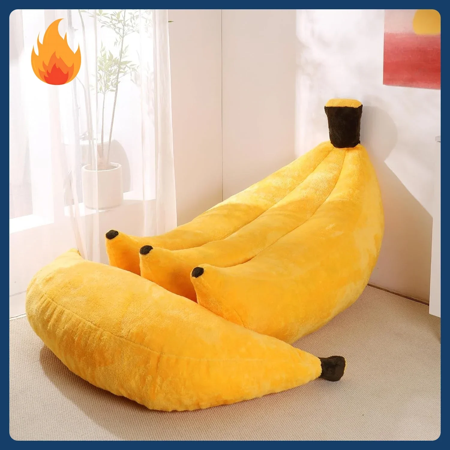 Comfy Banana Bean Bag Chair with Ottoman