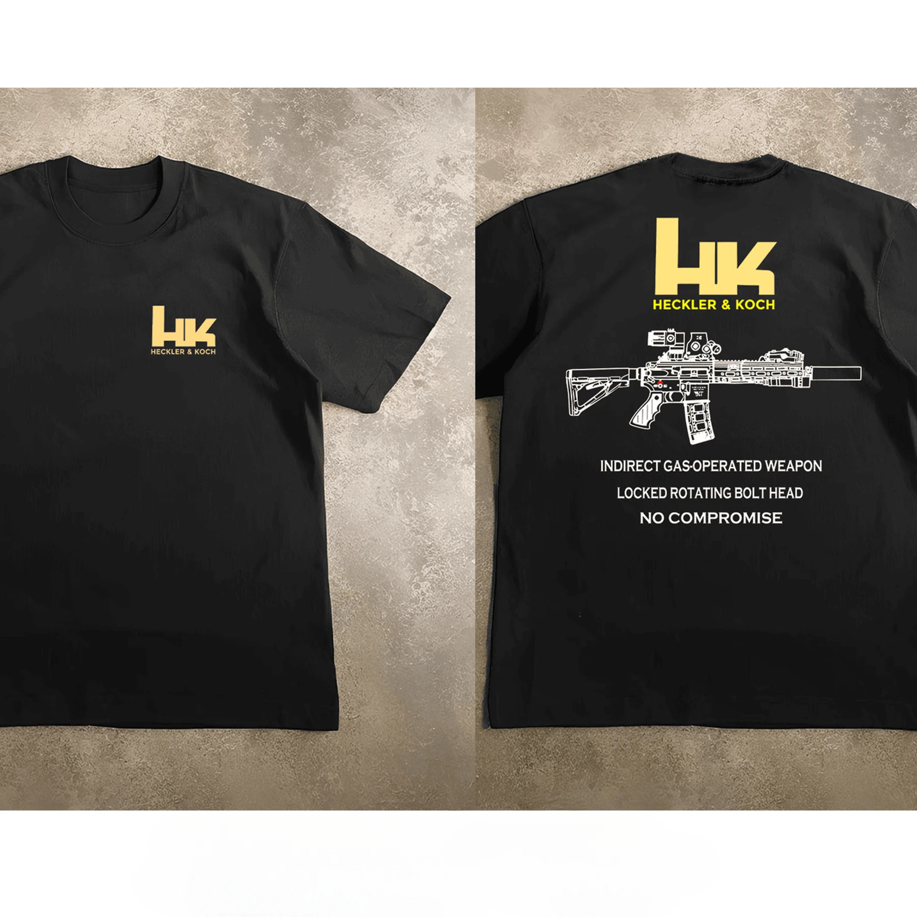 

Men's Graphic Heckler & Koch HK416 T-shirt 100% cotton Breathable High quality casual T-shirt Easy sports streetwear