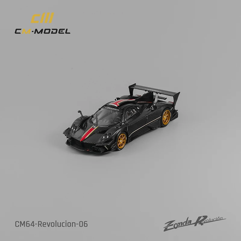 CM 1:64 Pagani Zonda R Black all-carbon alloy car mold Collection gift includes 1 set of wheels