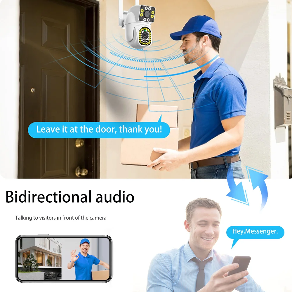 Imagem -05 - Câmera ip ao ar Livre V380 Pro com Lente Dupla 2mp Ip66 Dual Picture Wifi sem Canto Morto Bola Vigilância de Segurança Integrada Aplicativo para Telefone