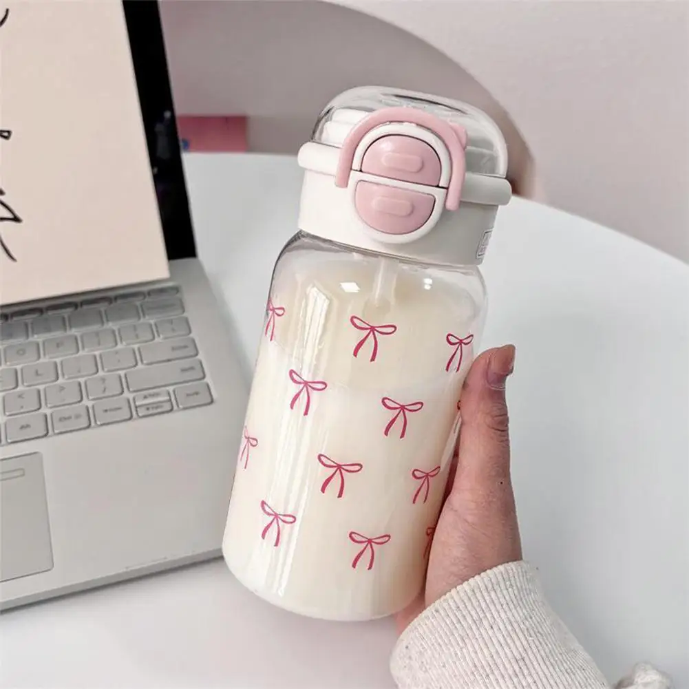 Adorable Leakproof BPA Free Water Bottle with Straw Pop-Up Lid Cute Travel Drinkware for Adults