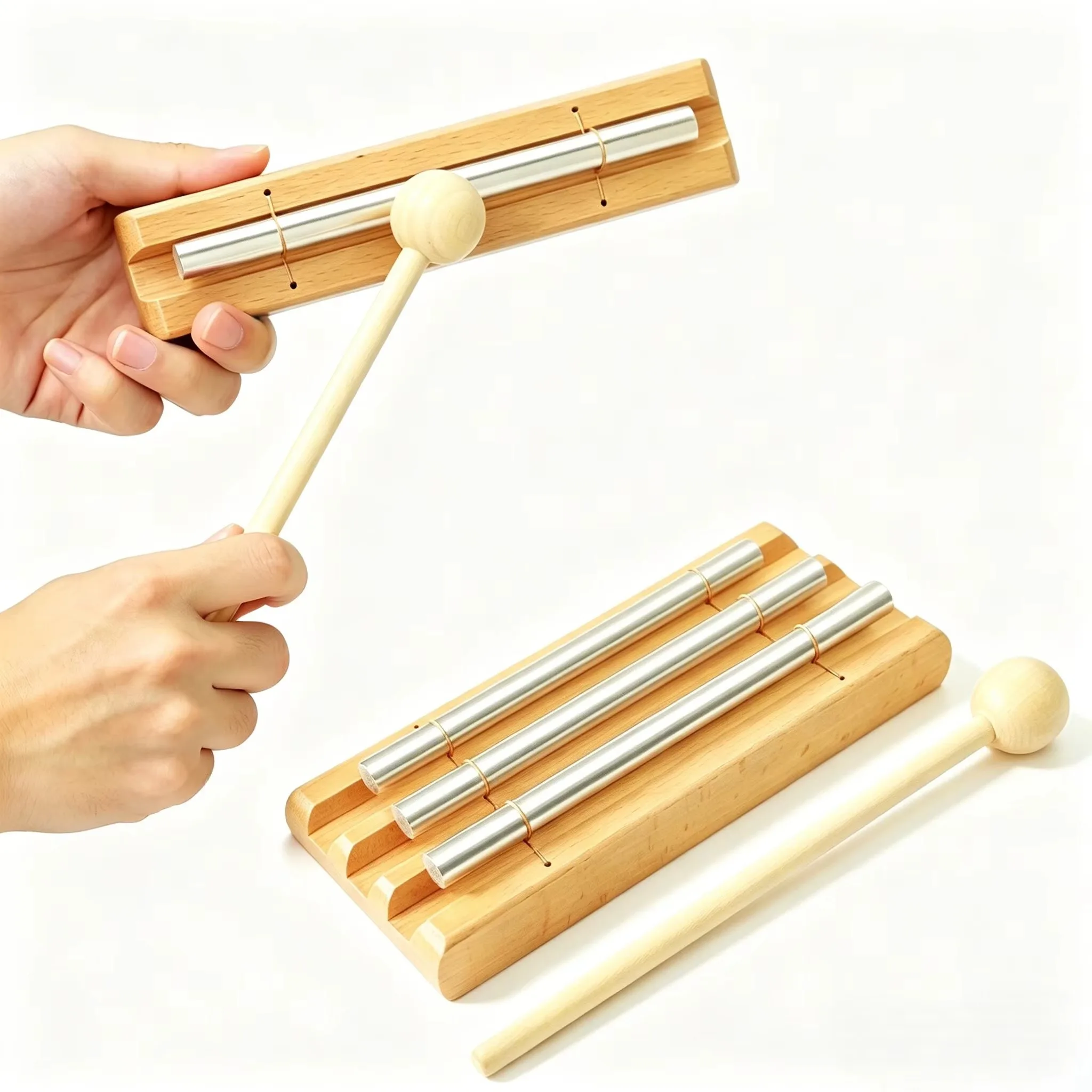 Carillons de méditation à main 3 tons, style zen classique, pour la pleine conscience, apaisants, accordés musicalement, garantie, pour la salle de classe, la maison, la thérapie, cadeau