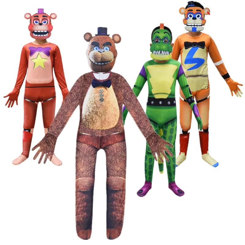 Fancy Halloween Kostuum Voor Kinderen Vijf Nachten Freddyed Jumpsuit Cosplay Nachtmerrie Bonnie F-Fnaf Freddy Anime Xtmas Cadeau Voor Kind