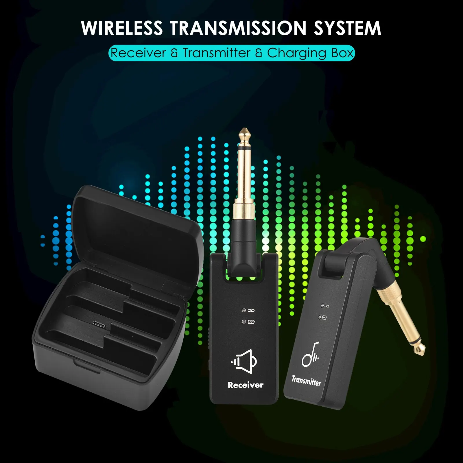 M-vave 2.4G Wireless Guitar System Transmitter Receiver WP-84 Channels Guitar Wireless Rechargeable Box for guitar accessories