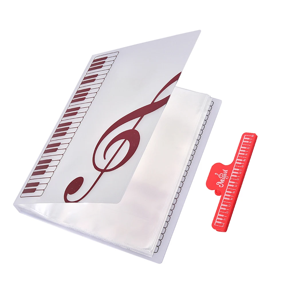 

A4 Music Book Folders Piano Score Band Choral Sheet Insert File Storage Skidproof Transparent Watermelon Red Waterproof