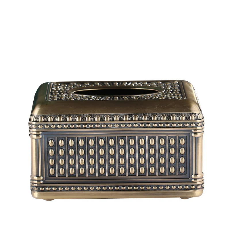 Tissue box Household high-end retro pumping paper box Living room coffee table bar Creative large-capacity tissue box