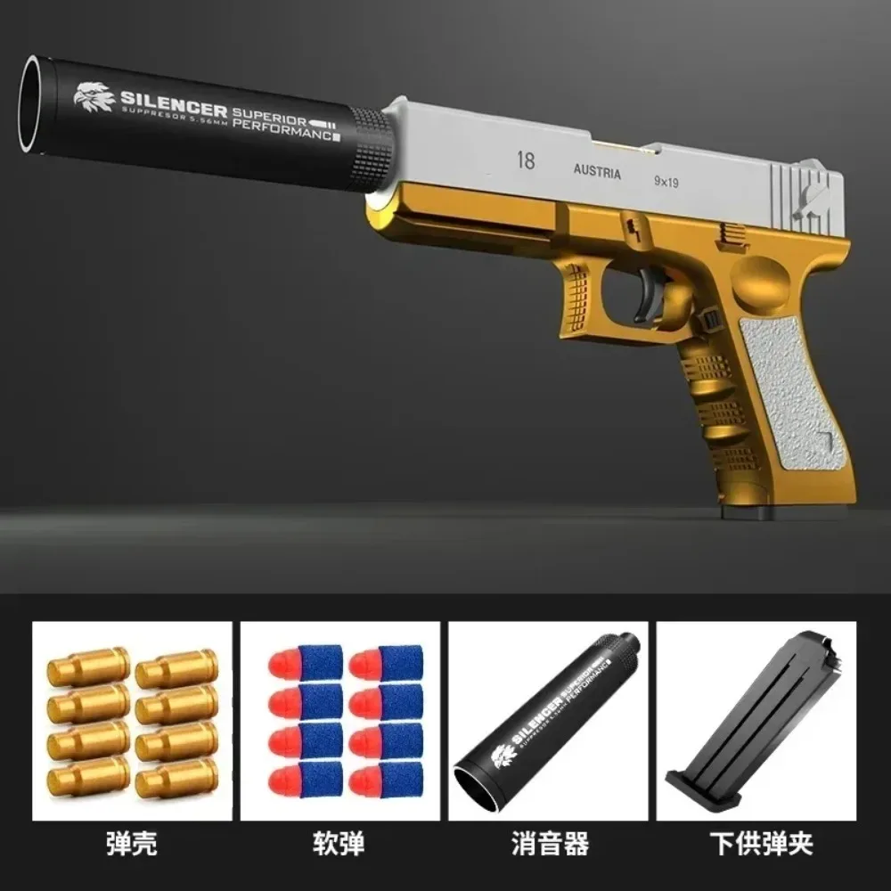 Children Toy Guns Desert Eagle Pistol Manual Handgun Toy Foam Dart Blaster Shooting Model Launcher For Boys Girls Outdoor Games