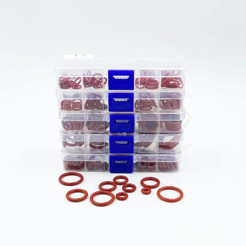 Red Silicone O-Ring Thickness 1.5/2/2.4/3.1mm Waterproof Oil Resistant High Temperature Insulated VMQ Sealing Washer Gaskets Kit
