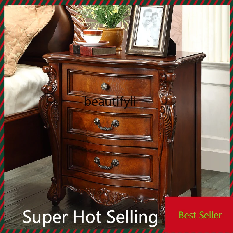 

M71 Solid wood bedside storage three-bucket cabinet, drawer storage cabinet, furniture, bedside small cabinet