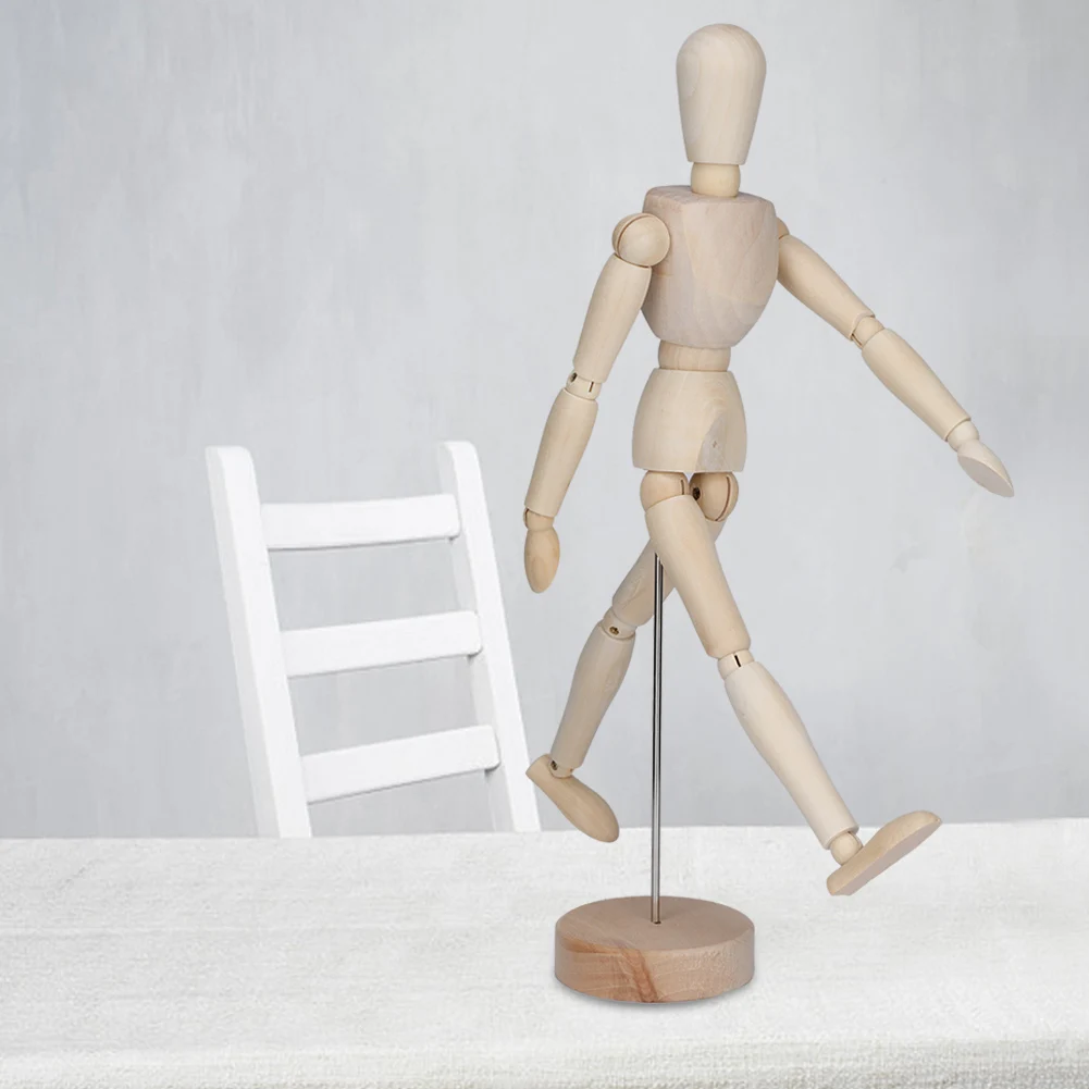 Wood Artist Drawing Manikin Articulated Mannequin With Base And Flexible Body